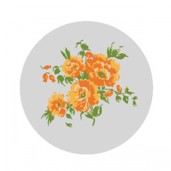 Светоотражающий значок "Оранжевые цветы"